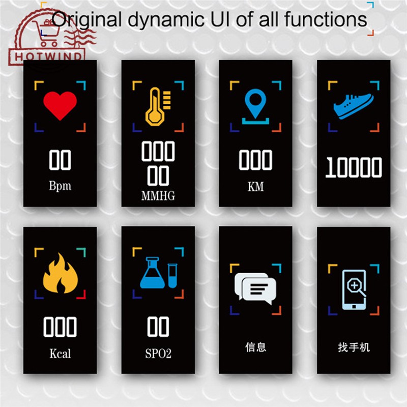 Vòng đeo tay thông minh HW M3 theo dõi vận động màn hình 0.96&quot; TFT thời trang