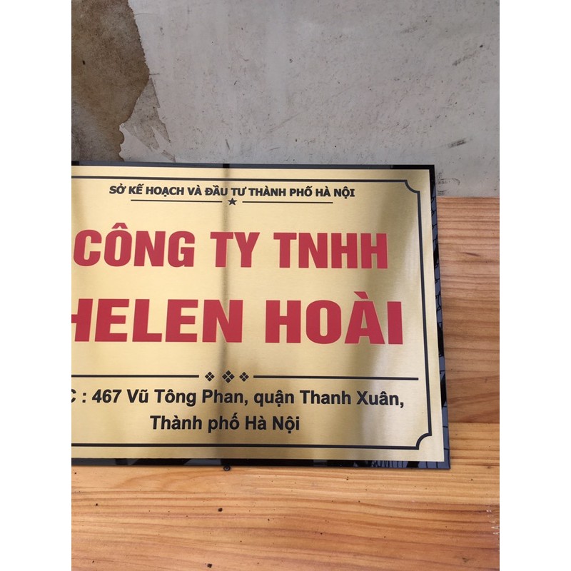BIỂN CÔNG TY BẰNG INOX ĐẾ MICA GIÁ RẺ TẠI HÀ NỘI