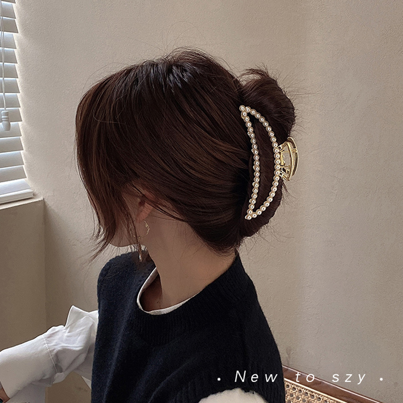 Kẹp tóc đính đá và ngọc trai giả phong cách thời trang Hàn Quốc chất lượng cao