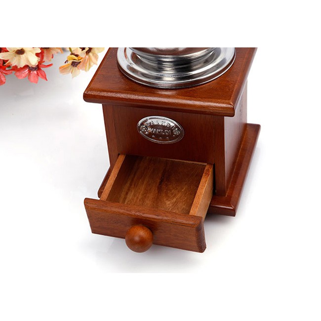 Cối Xay Tiêu - cà phê - Đậu Bằng Gỗ Vuông