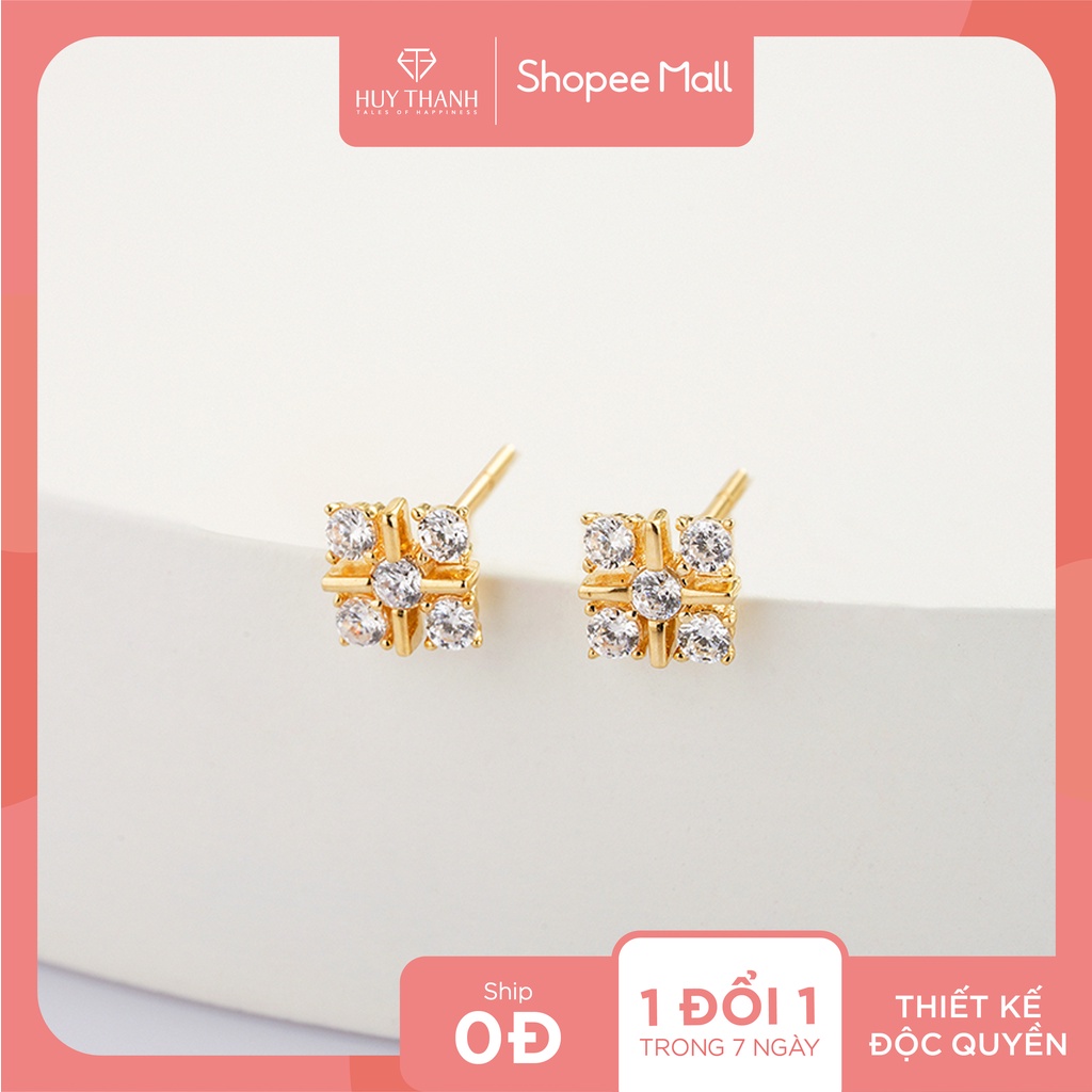 Bông Tai Nữ Vàng 14K BTAM69 Huy Thanh Jewelry