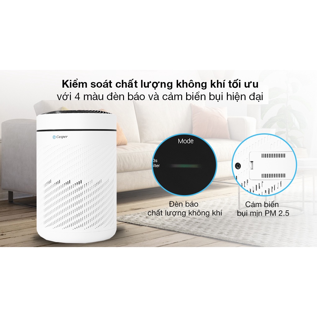 Máy Lọc Không Khí Casper AP-250MAH  Chính Hãng Thái Lan Bảo Hành 3 năm Loại bỏ vi khuẩn,bụi mịn cho phòng 30m2