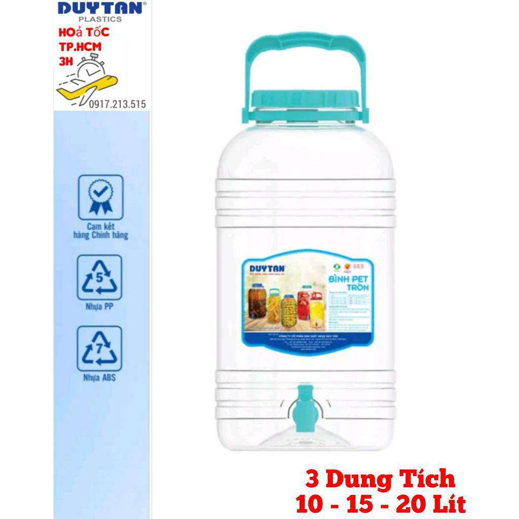 Bình PET Tròn Đựng Nước Uống 10 Lít , 15 Lít, 20 Lít  - Chịu đến 60 độ
