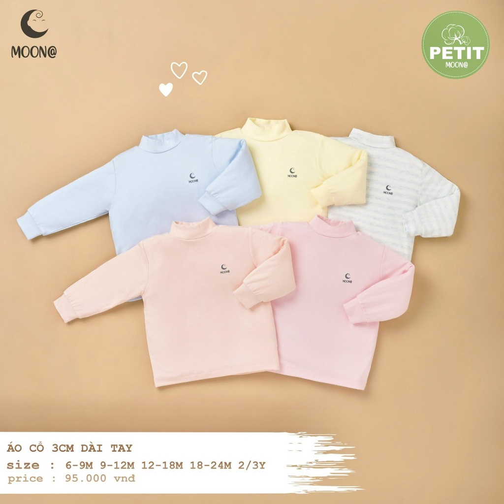 9-36M Áo cổ 3cm giữ nhiệt petit mềm mại Moon cho bé