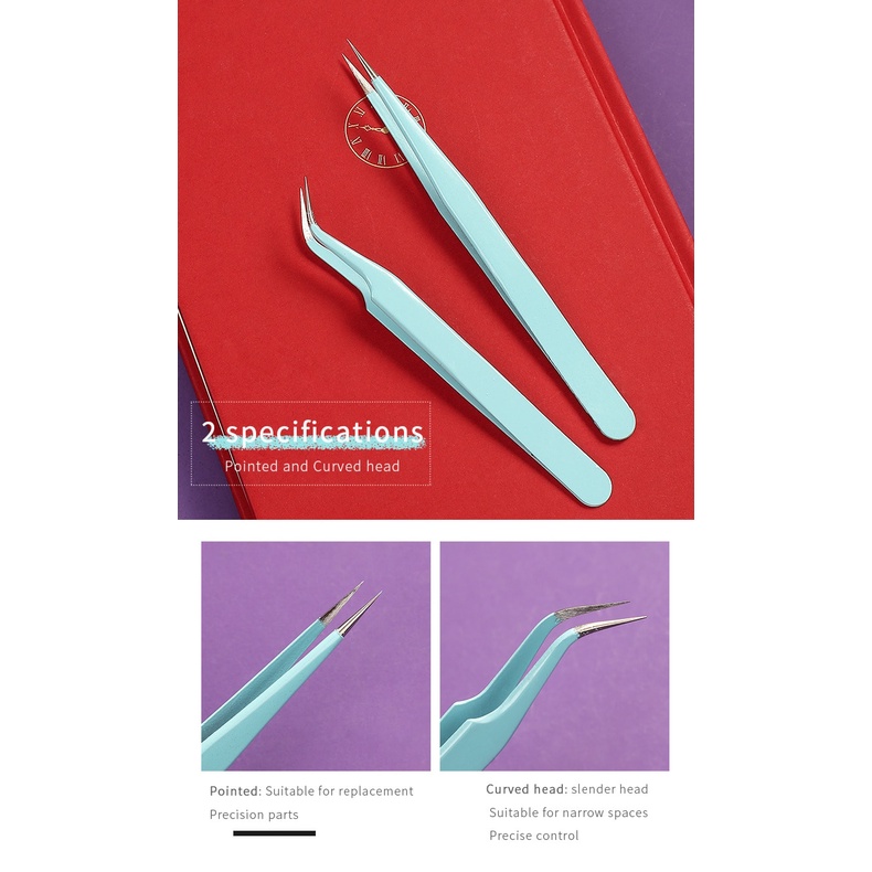 Nhíp dán nhãn dán bằng thép không gỉ màu sắc ngọt ngào