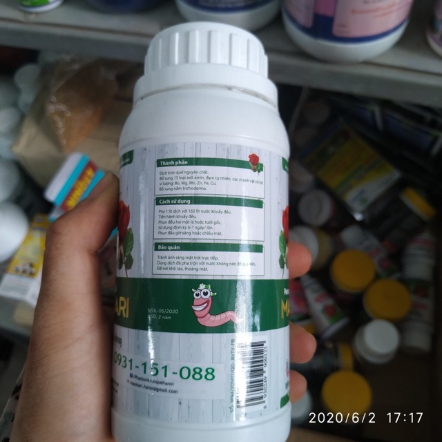 Dịch trùn quế cao cấp Masinari cho hoa lan, hoa hồng và cây cảnh, chai 1 lít