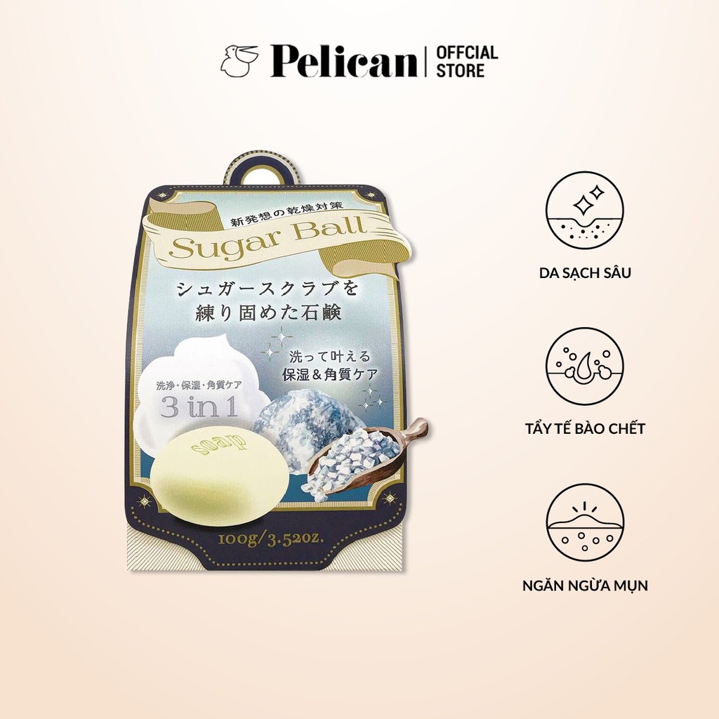 Xà phòng đường tẩy tế bào chết toàn thân Pelican Sugar Ball 100g