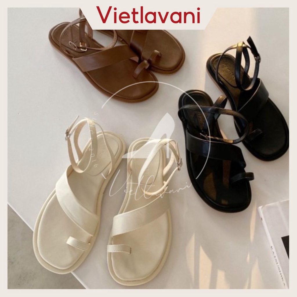 Giày Sandal TTS39  Đế thấp Xỏ Ngón Quai Ngang Trẻ Trung Năng Động