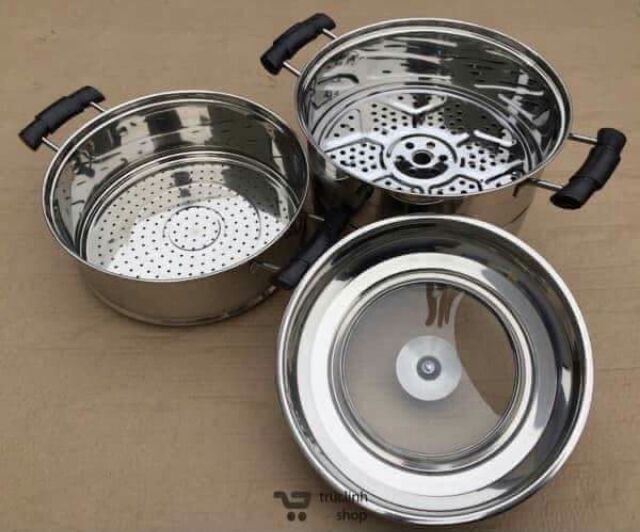 Nồi hấp 3 tầng Inox 28cm