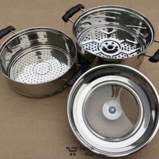 Nồi hấp 3 tầng Inox 28cm
