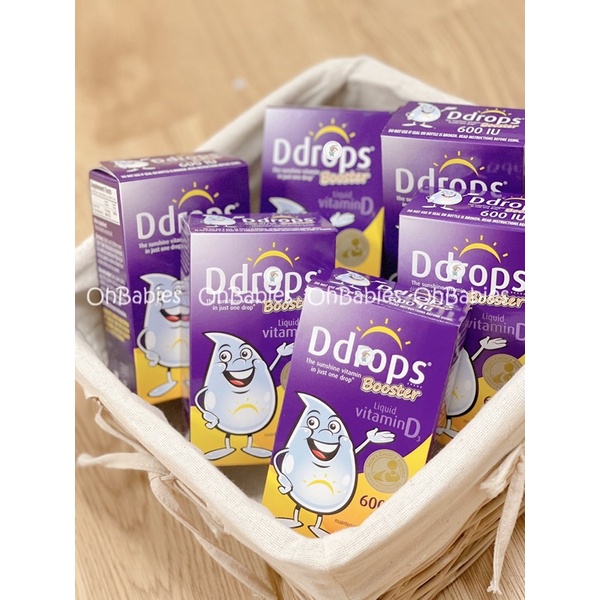 Vitamin D3 Ddrops Booster 600iu hỗ trợ hấp thụ canxi cho bé lọ 5ml [OH BABIES]