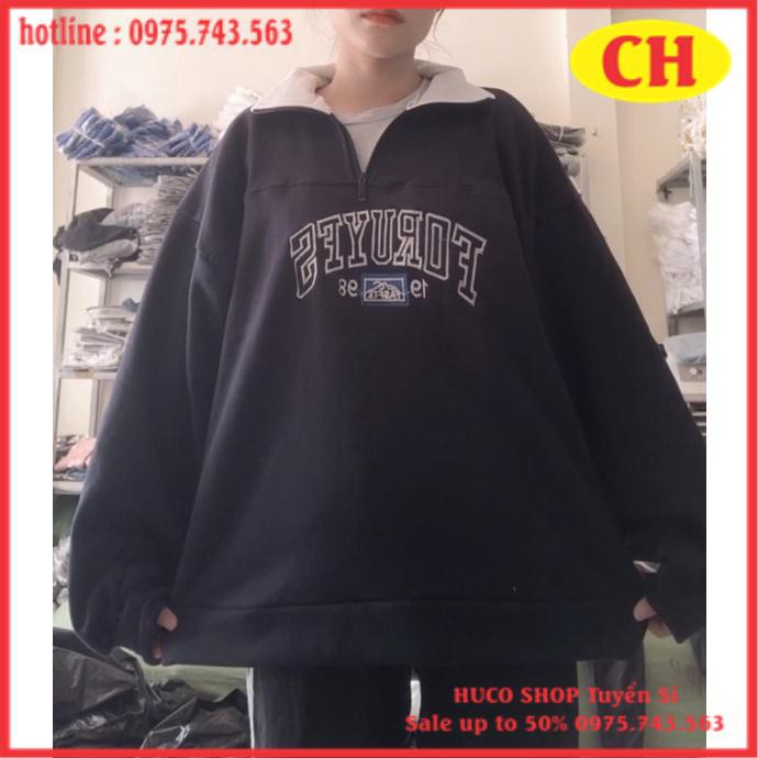 Áo Sweater Nữ Cao cổ Nỉ 1988  Polo trắng khoá zip form thụng tay bồng ulzzang unisex freeszie | BigBuy360 - bigbuy360.vn