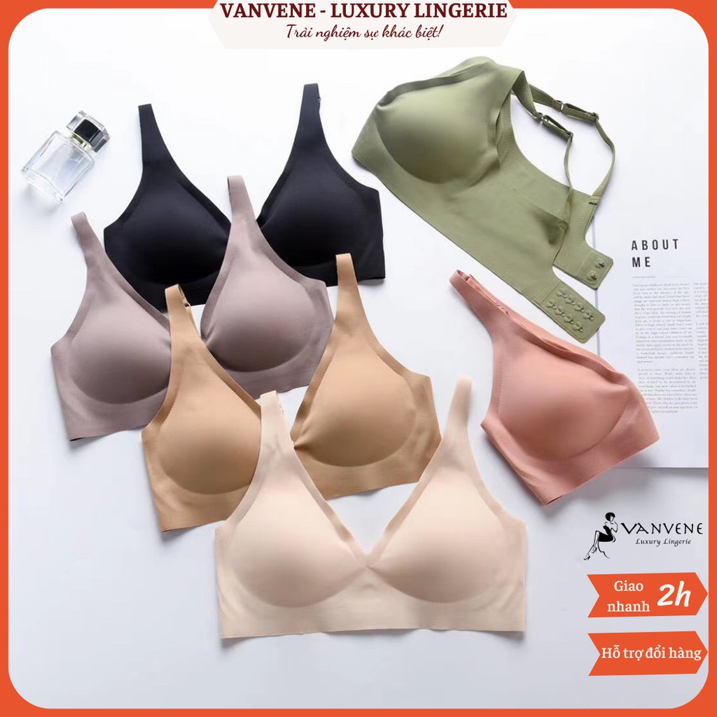 Áo ngực nữ su non không gọng 3D Vanvene chống hằn ngấn đệm mỏng phòng chống ung thư vú thoáng mát thấm hút mùa hè A156