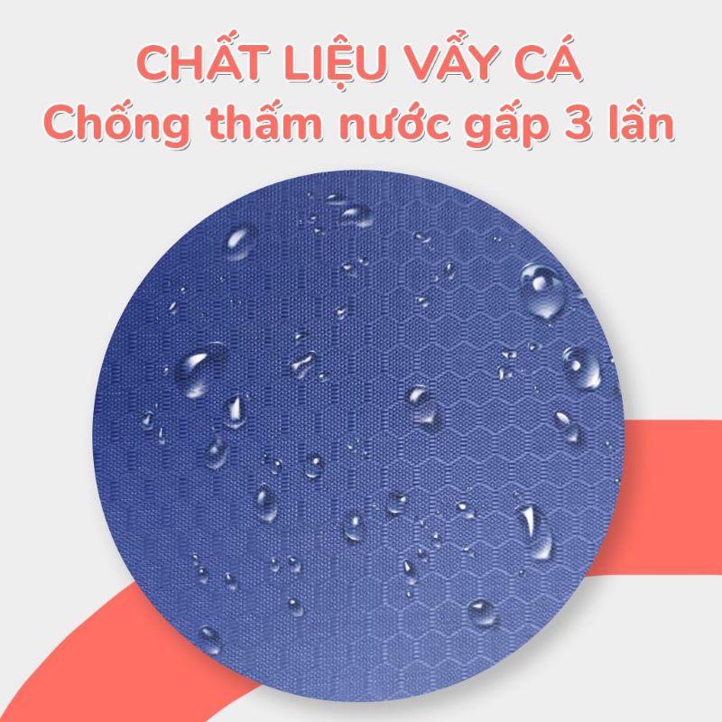 Áo Mưa Da Cá Dây Kéo Trước Vải Dù Vân Tổ Ong Cao Cấp