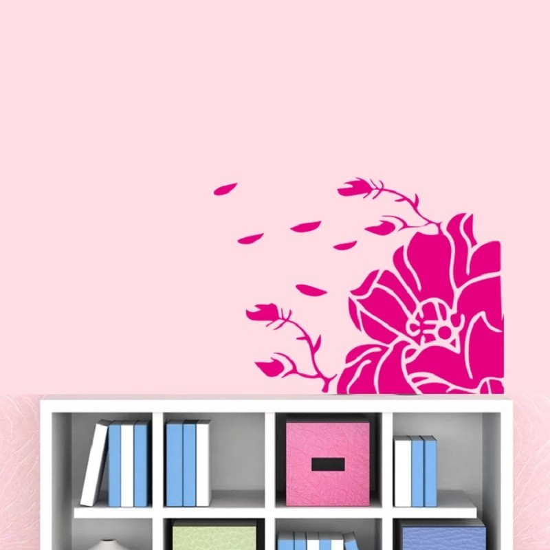 Sticker Nam Châm Dán Tường / Tủ Lạnh Chống Nước Họa Tiết Hoa Mộc Lan