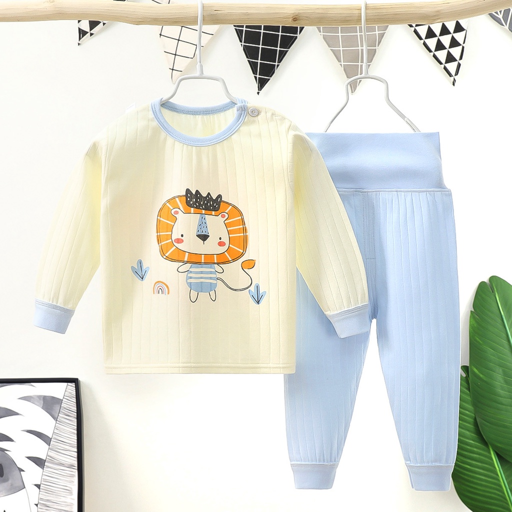 Bộ dài tay cạp cao cài vai cho bé trai bé gái sơ sinh 6-16kg, chất liệu Trần Bông/ Cotton Tăm Tre xuất Hàn