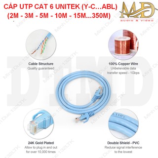 Cable Internet - cáp mạng (cáp nhảy) cat 6 unitek 2m