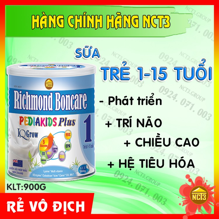 Sữa Bột Cho Trẻ từ 1-15 tuổi Richmond Boncare  PEDIAKIDS Plus (400G) ( hàng chính hãng công ty NCT3 )