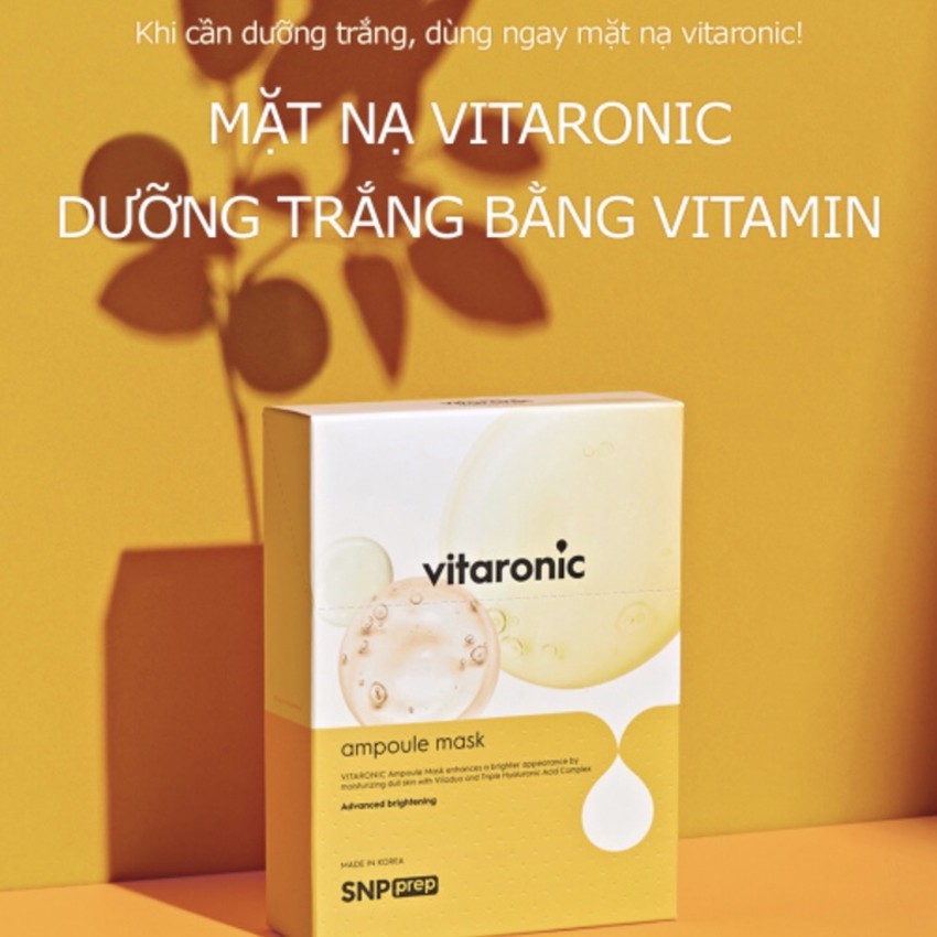 Mặt Nạ Dưỡng Trắng Da SNP PREP Vitaronic Ampoule Làm Mờ Vết Thâm Xạm Nám Khôi Phục Làn Da Trắng Sáng