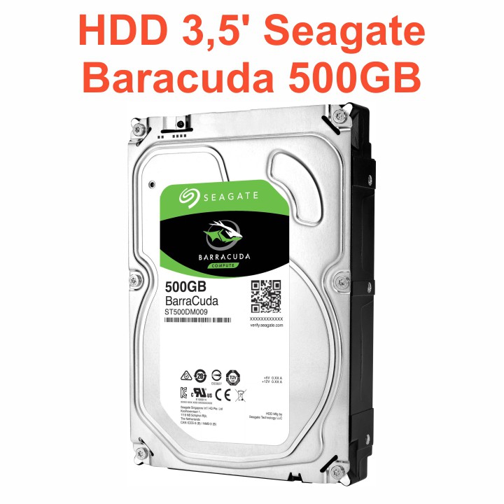 Ổ cứng PC 3.5” Seagate BarraCuda 500GB - Tháo máy đồng bộ mới 99%  – Bảo hành 24 tháng - CHÍNH HÃNG