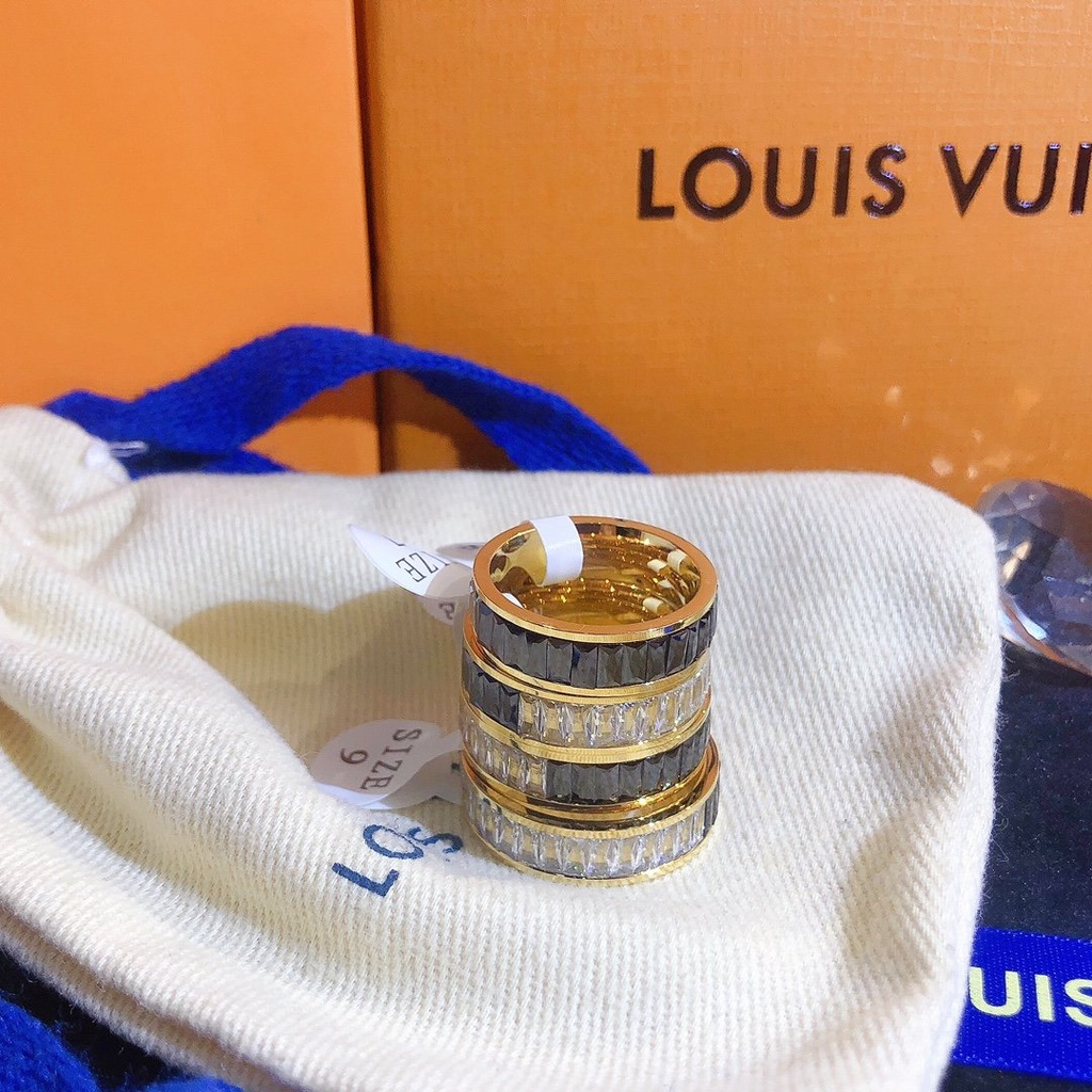 Nhẫn Louis Vuitton Phong Cách Hàn Quốc Đơn Giản Mạ Vàng / Bạc 925 Dành Cho Nữ