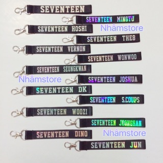 ( CÓ SẴN ) Nametag Strap Hologram Seventeen ( chữ 1 mặt )