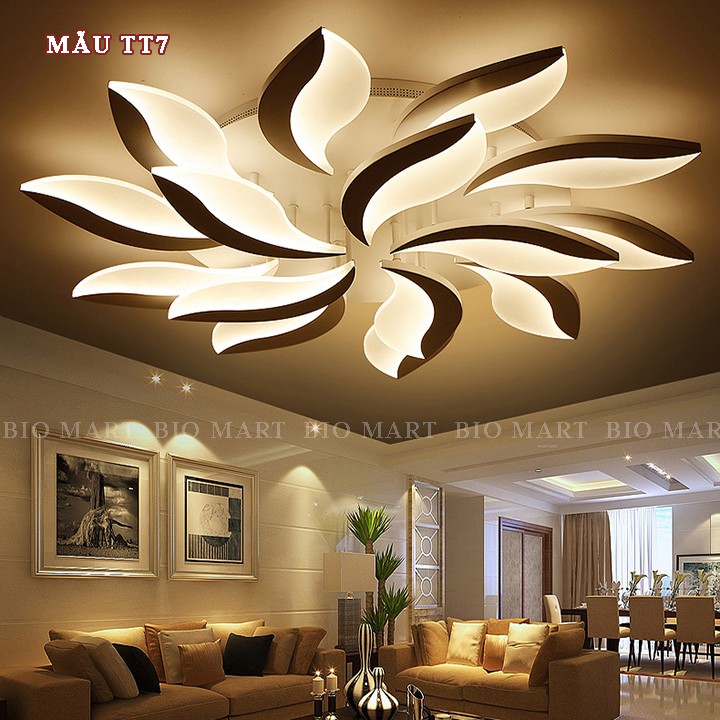 Đèn Ốp Trần Trang Trí – Đèn Âm Trần Trang Trí Phòng Khách, Gồm 3 Chế Độ Ánh Sáng, Có Điều Khiển Từ Xa Tiện Dụng – BIO133