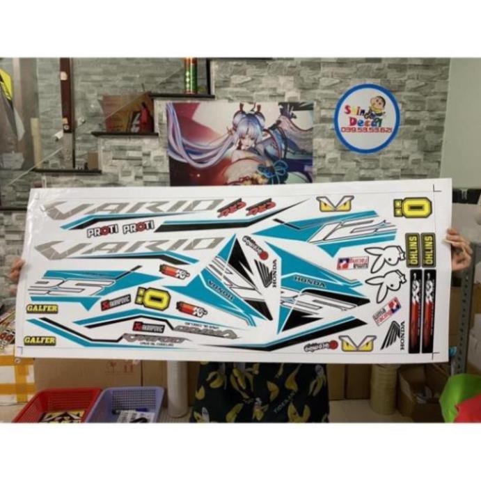 Tem rời Vảio 125 dán xe trắng