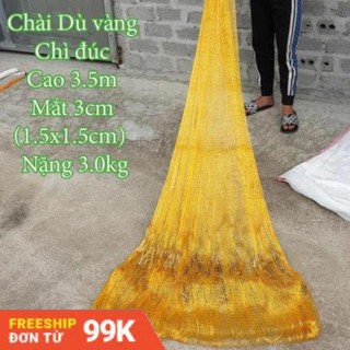 Chài Đánh Cá Chài Dù vàng dài 2m bung 4m