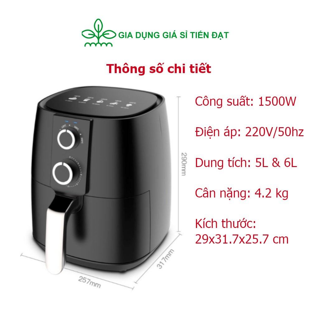 [Lỗi 1 đổi 1] Nồi Chiên Không Dầu CAMEL Dung Tích 6L - Đổi Mới Với Công Nghệ Rapid Air BH 6 Tháng
