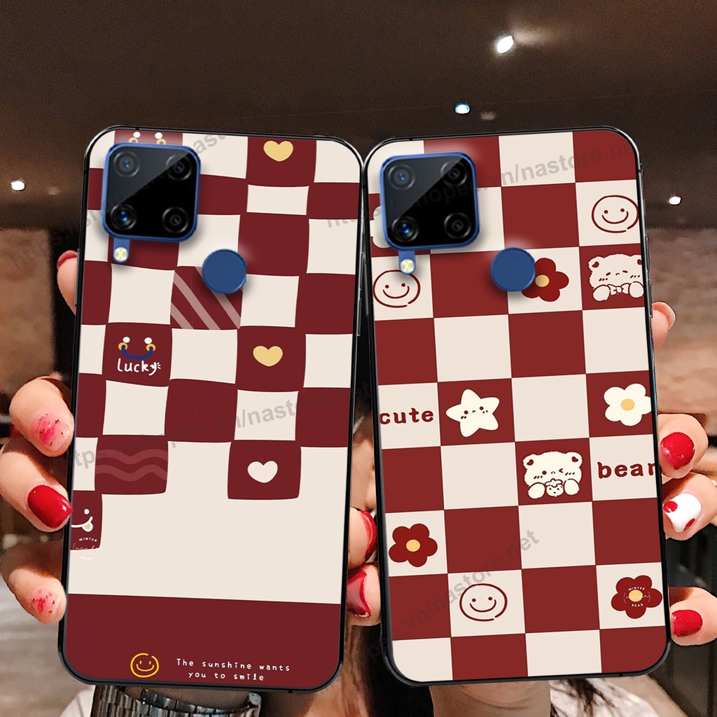 Ốp lưng Realme C12 / Realme C15 / Realme C17 / Realme 7I trái tim hình gấu cute cá tính, giá rẻ, cực bền