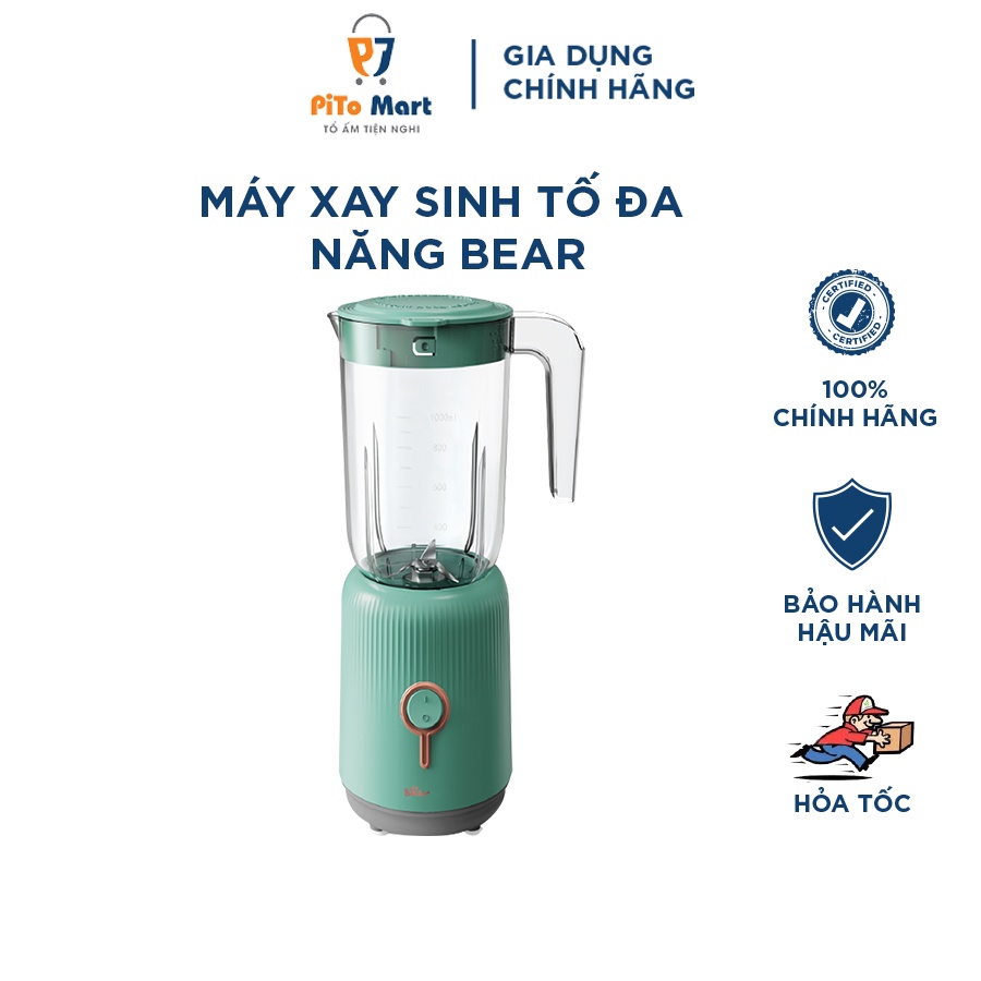 Máy xay sinh tố đa năng Bear, máy xay đa năng BL-B10V2 công suất 300W 3 cối xay chính hãng - bảo hành 18 tháng