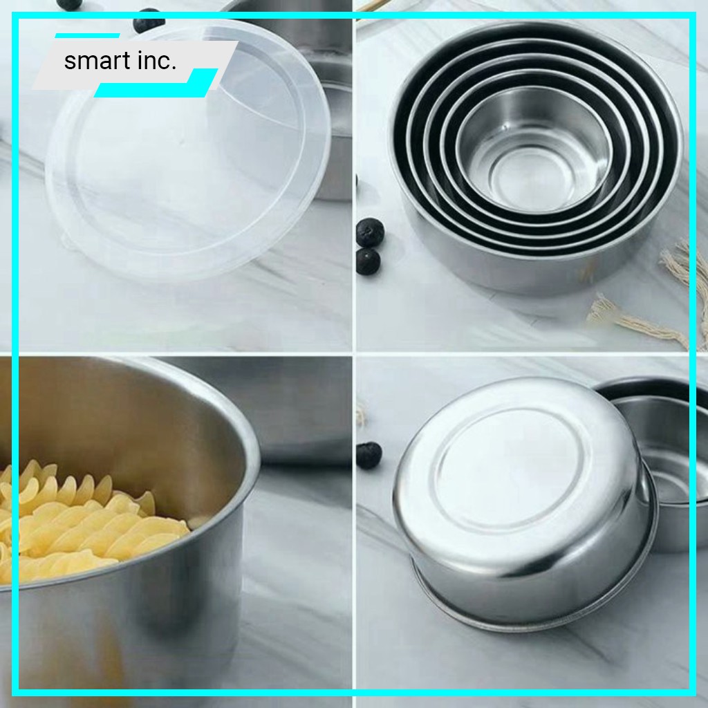 Bát Inox Cách Nhiệt Có Nắp Đậy Nhựa Silicon Đựng Thức Ăn 👄FREESHIP👄 Bộ Tô Thố Xứng Inox Để Tủ Lạnh Nhà Bếp Không Gỉ Rỉ