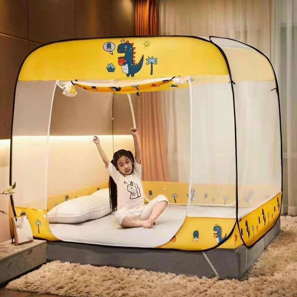 Màn chụp tự bung đỉnh vuông cao câp gấp gọn size giường 1m6x2m