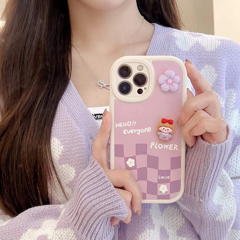 Ốp Điện Thoại Họa Tiết Hoa Và Cô Gái Cho iPhone 13 12 11 Pro MAX X XS MAX XR