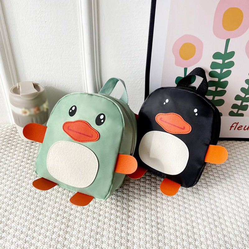Ba Lô Đi Học Mini Họa Tiết Chú Vịt Dễ Thương Cho Bé Gái