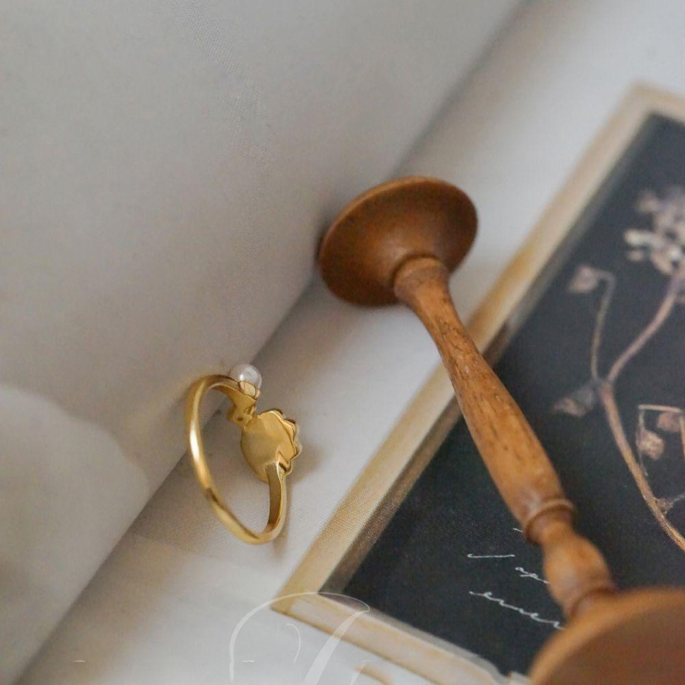 Nhẫn Hở Hình Vỏ Sò Đơn Giản Thời Trang Pháp Cổ Điển Cho Nữ