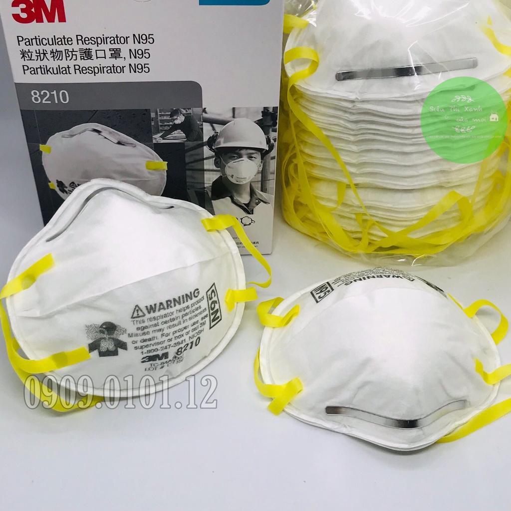 Khẩu trang 3m 8210 cao cấp hộp 20 cái nhập khẩu Hàn Quốc, n95 chính hãng đạt tiêu chuẩn AS/NZS FFP2