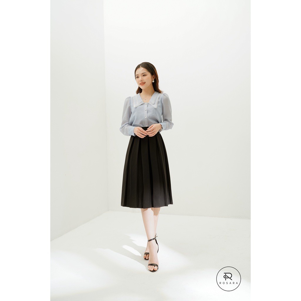 Chân váy xếp ly dài dáng xòe midi qua gối MK