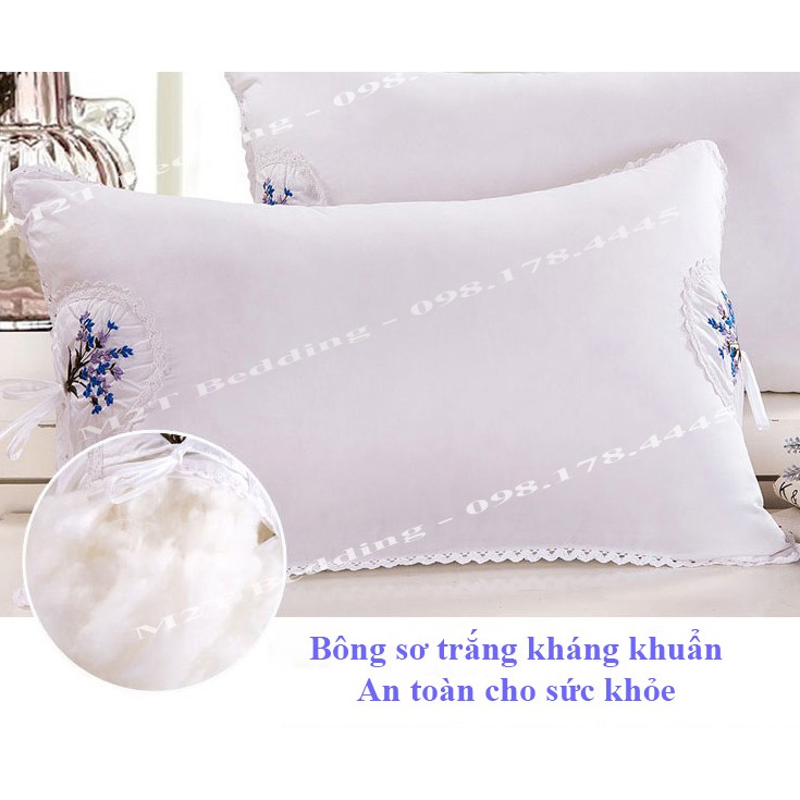 Ruột gối thơm Lavender M2T bedding ruột gối hơi cao cấp kháng khuẩn mềm mại 45x65 cm