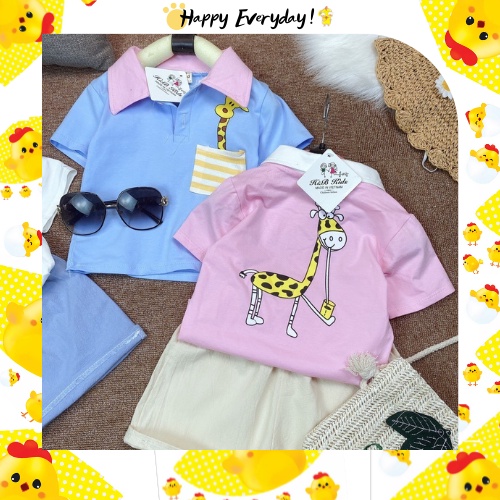 Quần áo thun bé trai Hàn Quốc, bộ đồ bé trai gái cotton , Bộ Hưu cao cổ Quá xinh