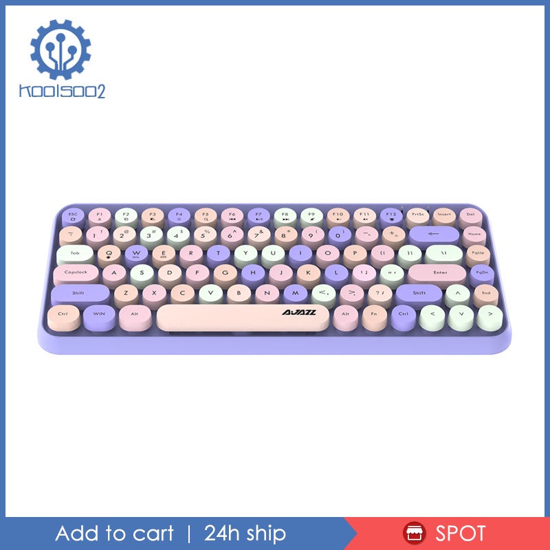 Hàng sẵn sàng-Bàn phím 308i Mini 84 nút tròn kiểu retro kết nối Bluetooth chất lượng cao