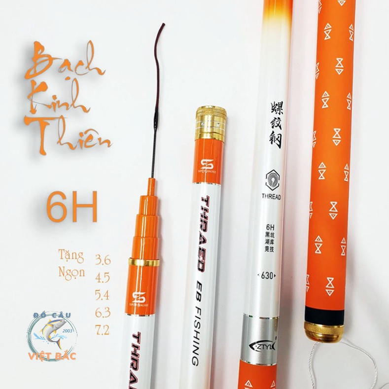 Cần câu đài Bạch Kinh Thiên Cam chính hãng ZTYL độ cứng 6H 8H 10H tặng kèm ngọn phụ Đồ Câu Việt Bắc