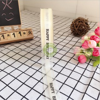 Ruy băng Happy Birthday voan pha lụa 2,5cm