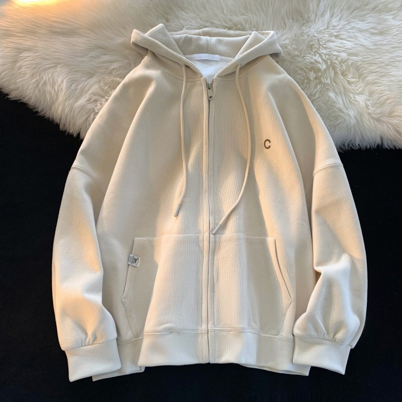 Áo Khoác Hoodie Zip 3 Màu Nam Nữ Ulzzang Unisex - Áo khoác nỉ mũ form rộng nỉ bông dày dặn cotton mềm mịn thêu chữ C
