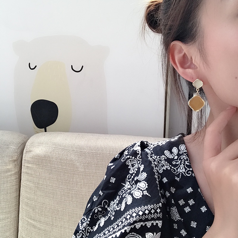 Khuyên tai Pinkdudu PD681 hợp kim hình giọt nước phong cách cổ điển thanh lịch thời trang cho nữ