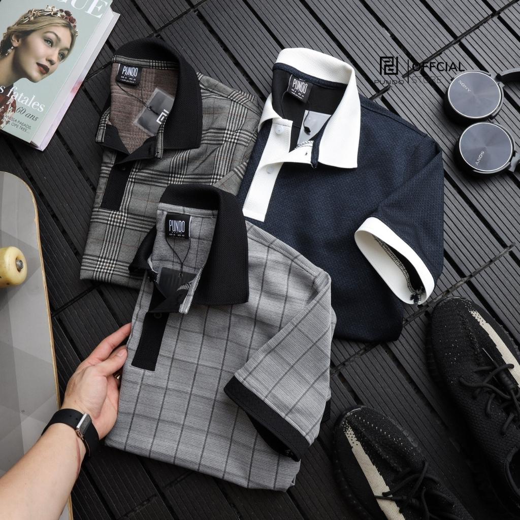 Áo thun polo nam PUNDO có cổ màu trơn chất vải mềm mát APPD45