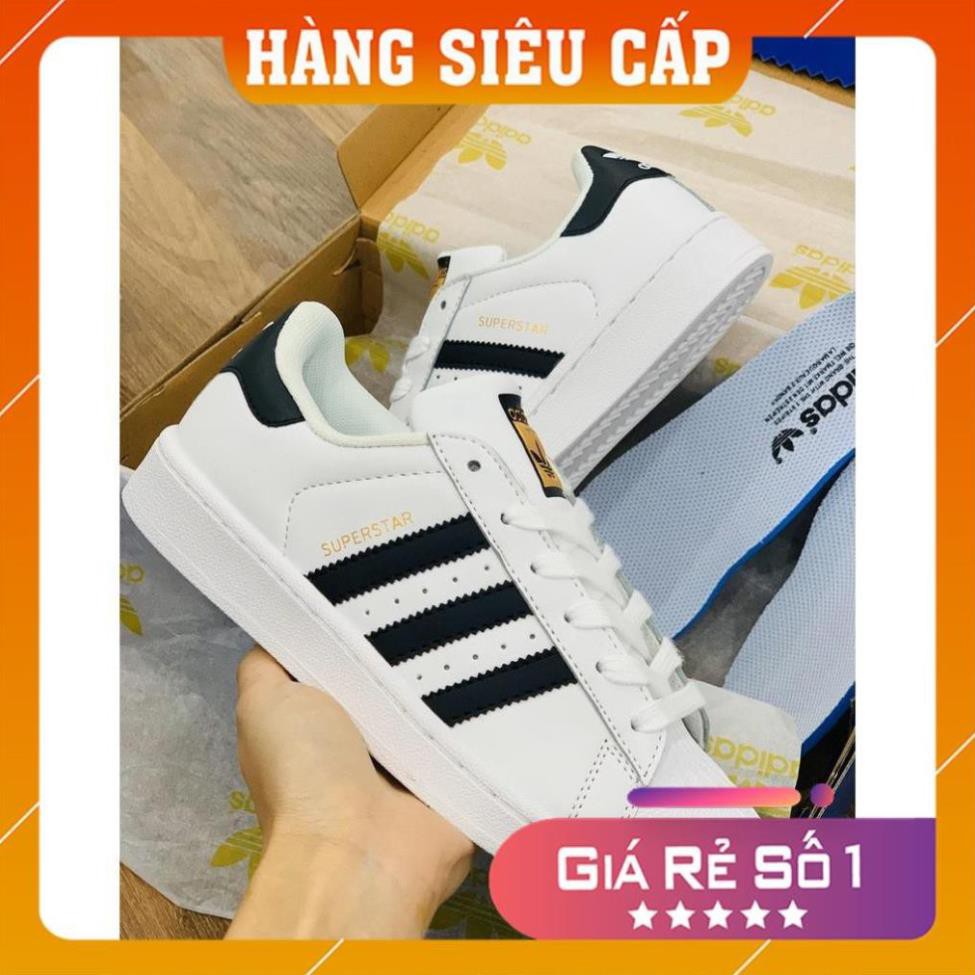 ⚡[SALE OFF] Giày Thể Thao SuperStar Sò Tem Vàng Trắng Sọc Đen Khuyến Mãi