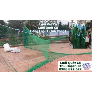 LƯỚI QUÉT CÁ,LƯỚI VÉT THU HOẠCH CÁ LỚN. LƯỚI QUÉT DÙ NHẬT. Cao 2m dài 10m-15m-20m túi 5m sợi dù 15 mắt lưới then 2 (4cm)
