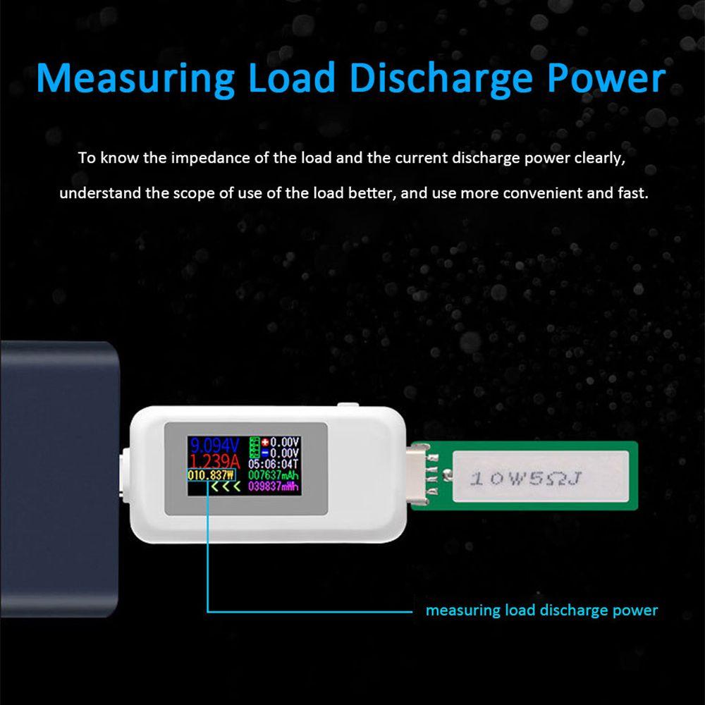 Thiết Bị Kiểm Tra Dòng Điện USB Loại C 10 Trong 1 4-30V Màn Hình Màu Tiện Dụng